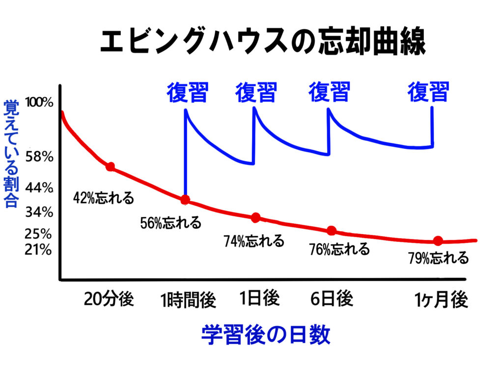 エビングハウスの忘却曲線